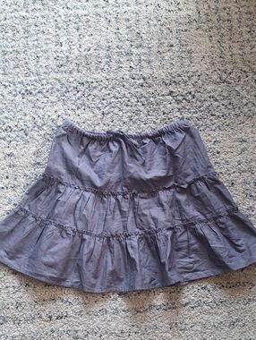 Sunday Best Tiered Circle Skirt in Charcoal Gray